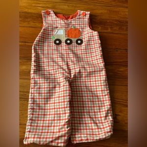 Fall orange, cream, white reversible jumper